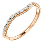 14K White 1/4 CTW Diamond contour Band