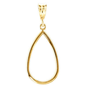 14K Yellow 21x12.75mm Teardrop Pendant