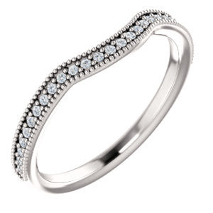 14K Rose 1/8 CTW Diamond Contour Band