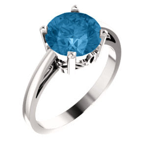 14K Yellow Swiss Blue Topaz Ring