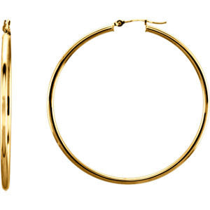 14K Yellow 47mm Tube Hoop Earrings