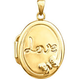 Yellow Gold Plated Sterling Silver Oval Love Locket