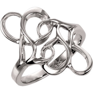 14K White Freeform Ring