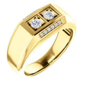 14K Yellow 1/2 CTW Men's Diamond Ring