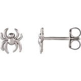 14K White Spider Earrings