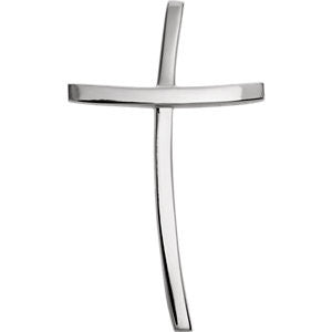 14K White Cross Pendant