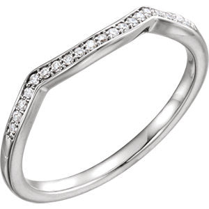 14K White 5.8mm Round 1/10 CTW Diamond Band