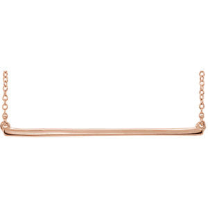 14K Yellow Straight Bar 16-18" Necklace