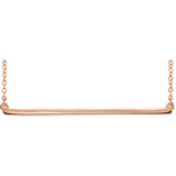 14K Yellow Straight Bar 16-18" Necklace