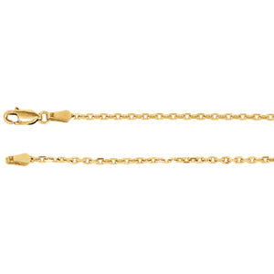 14K Yellow 2mm Diamond-Cut Cable 20" Chain