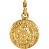 14K Yellow 25mm St. Christopher Medal