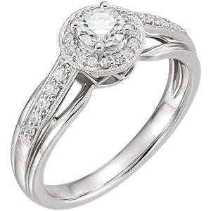 14K White 1-2 CTW Diamond Engagement Ring