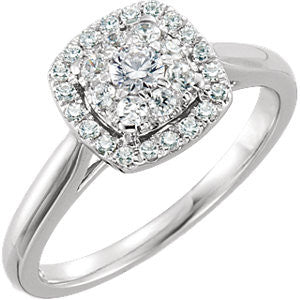 14K White 1-2 CTW Diamond Engagement Ring