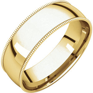 14K Yellow 6mm Light Comfort Fit Milgrain Band