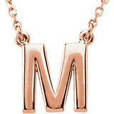 14K Yellow Letter "A" Block Initial 16" Necklace