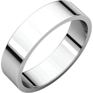 14K White 5mm Flat Band