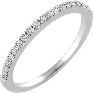 14K White 1/6 CTW Diamond Band for 6.5mm Round Ring