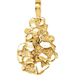 14K Yellow Nugget Pendant