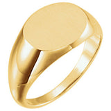 14K White Signet Ring