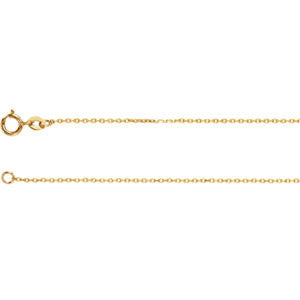 14K Yellow 1mm Diamond Cut Cable 16" Chain