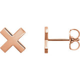 14K Rose "X" Earrings