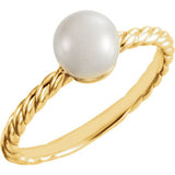 14K Yellow 6.5-7mm Freshwater Cultured Pearl Ring