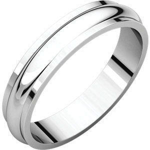 Sterling Silver 4mm Half Round Edge Band