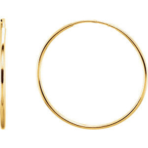 14K Yellow 24mm Endless Hoop Earrings