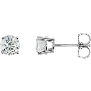 Sterling Silver 7mm Round Cubic Zirconia Earrings