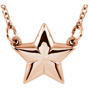 14K White Star 18" Necklace