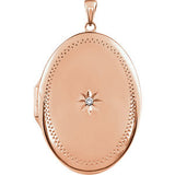 14K Rose Gold-Plated Sterling Silver Cubic Zirconia Locket