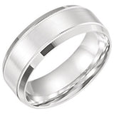 10K White 6mm Lightweight Beveled Band Size 6.5