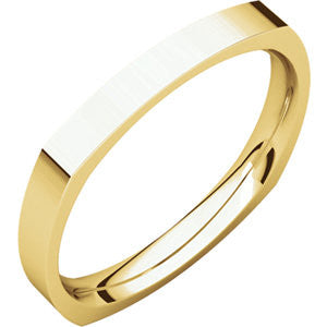 14K Yellow 2.5mm Square Comfort Fit Band