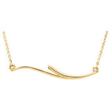 14K White Curvilinear Bar 17.5" Necklace