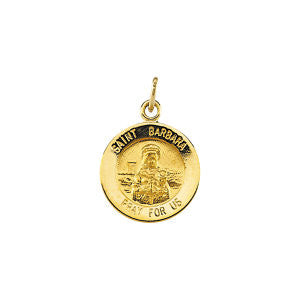 14K Yellow 14.75mm St. Barbara Medal