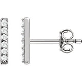 14K White 1/10 CTW Black Diamond Vertical Bar Earrings