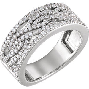 14K White 3-4 CTW Diamond Anniversary Band