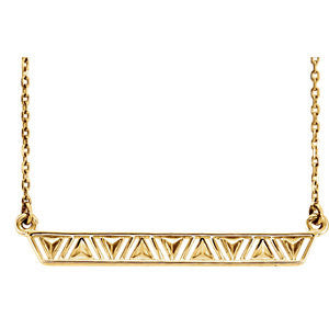 14K Yellow Triangle Bar 16-18" Necklace