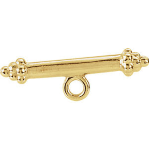 14K Yellow 13.5mm Granulated Toggle Bar