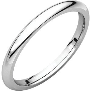 10K White 2mm Comfort Fit Band