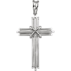 Sterling Silver 36.75x24.5mm Cross Pendant