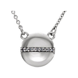 14K White .025 CTW Diamond Circle 16" Necklace