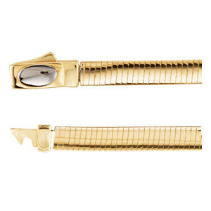 14K Yellow & White 4mm Two-Tone Reversible Omega 8" Chain