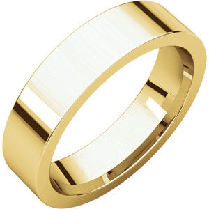 14K Yellow 5mm Flat Comfort Fit Band