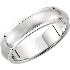 14K White 5mm Design Band Size 7.5