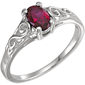 Sterling Silver January Imitation Birthstone Ring