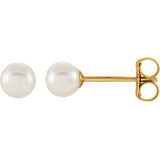 14K White Freshwater Cultured Pearl Earrings