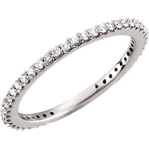 14K White 1-3 CTW Diamond Stackable Ring Size 7