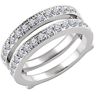 14K White 3/4 CTW Diamond Ring Guard