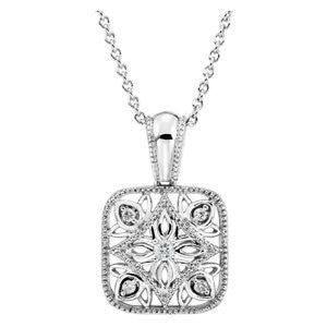 Sterling Silver .05 CTW Diamond Accented 18" Necklace